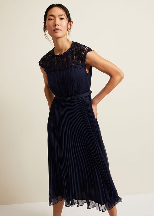 phase eight Makaela Pleat Embroidered Dress