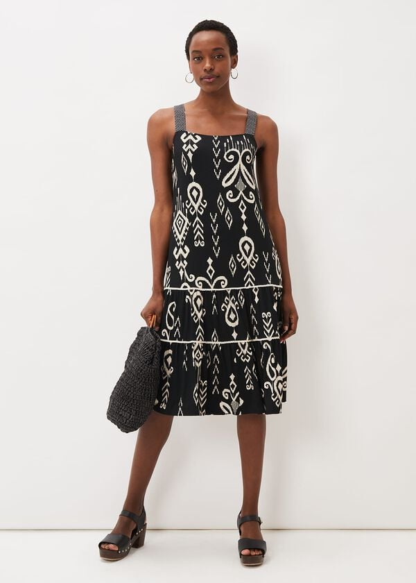 Phase Eight Malaya Ikat Print Midi Dress