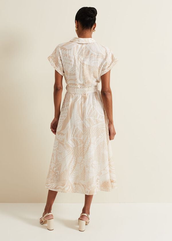 Phase Eight Mandi Abstract Stripe Shirt Dress