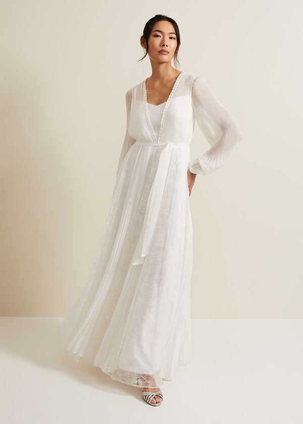 phase eight Mariana Pleated Lace Wedding Dress