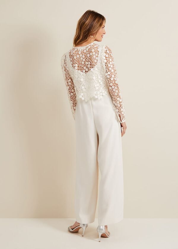 Phase Eight Mariposa Cream Lace Jumpsuit