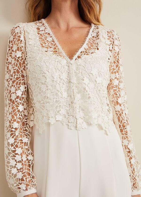 Phase Eight Mariposa Cream Lace Jumpsuit