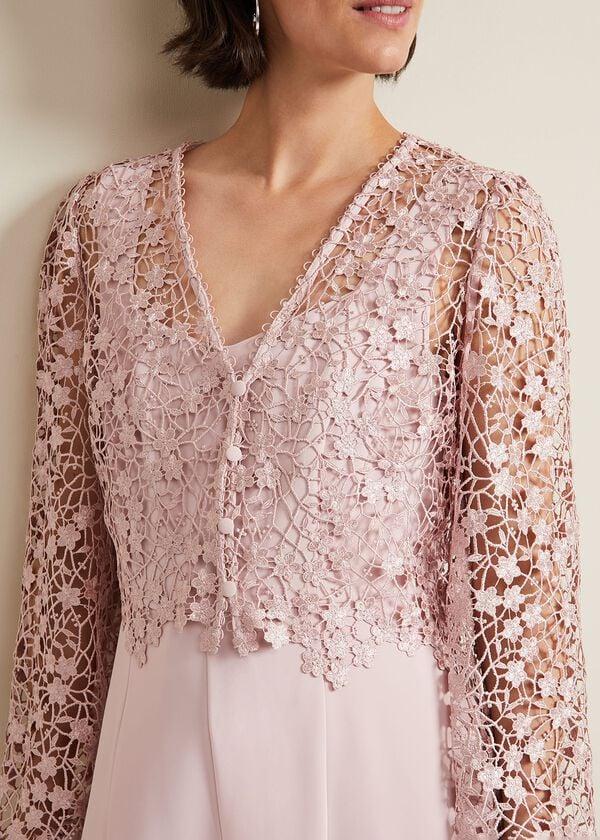 Phase Eight Mariposa Pale Pink Lace Jumpsuit