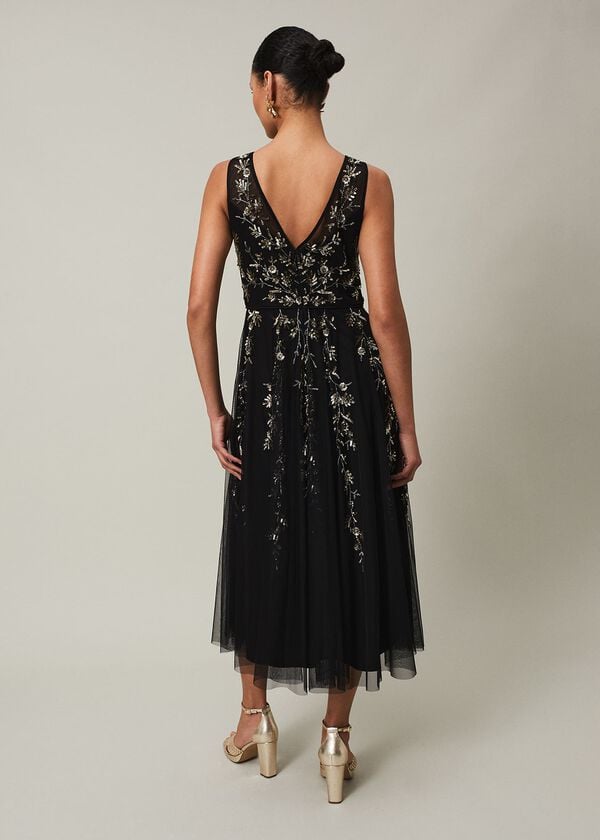 Phase Eight Marissa Floral Embellished Midi Dress