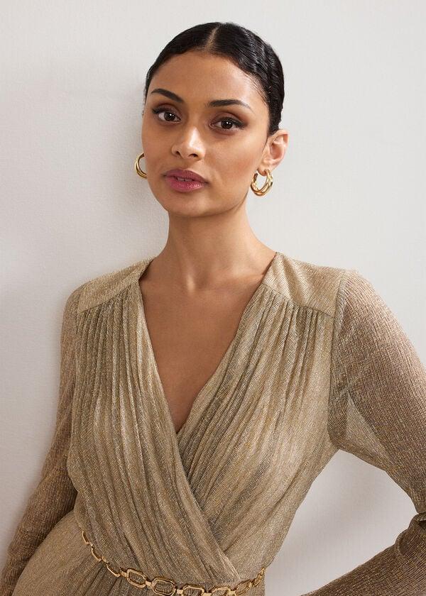 Phase Eight Masie Metallic Jersey Maxi Dress