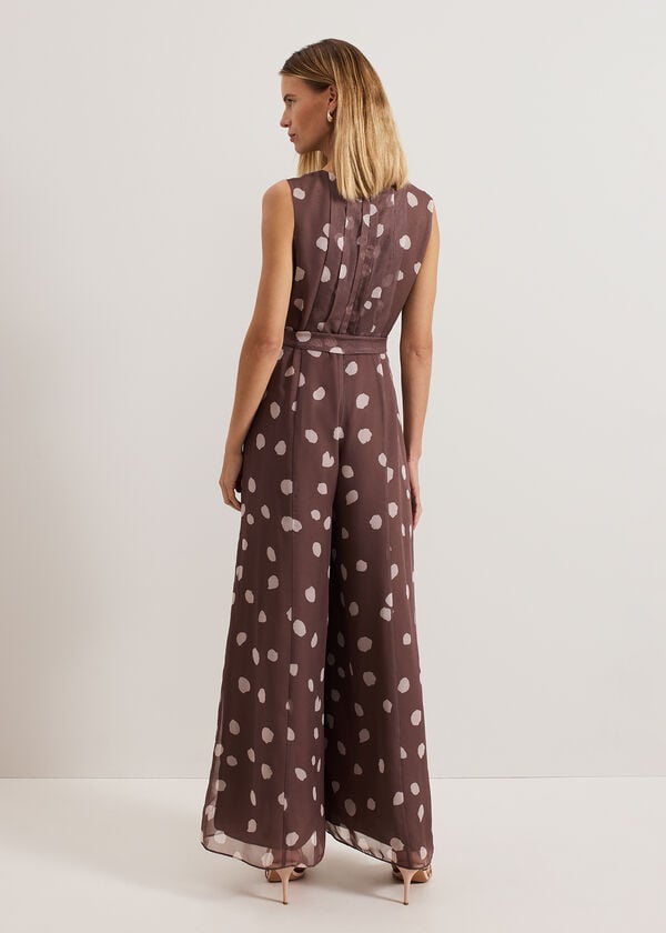Phase Eight Maxine Spot Chiffon Jumpsuit