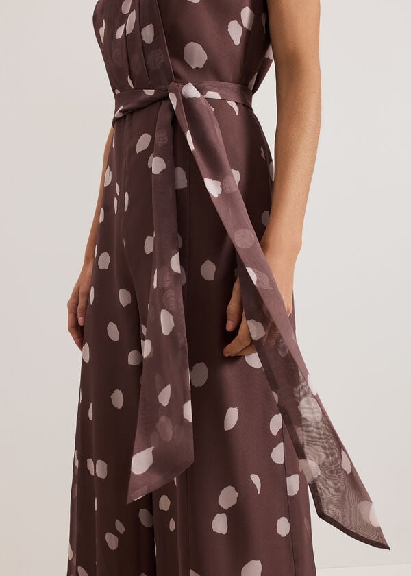 Phase Eight Maxine Spot Chiffon Jumpsuit