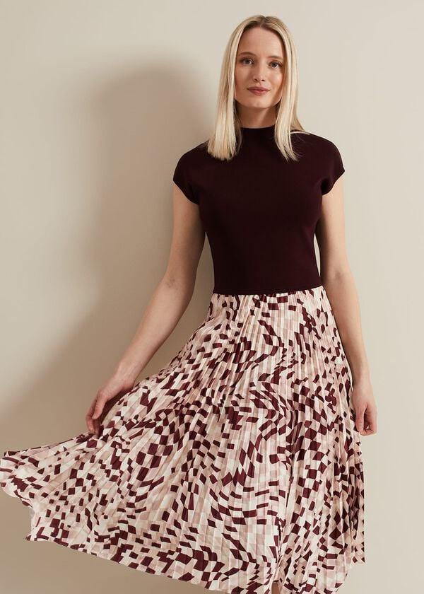 Phase Eight Maya Woven Hem Geo Dress