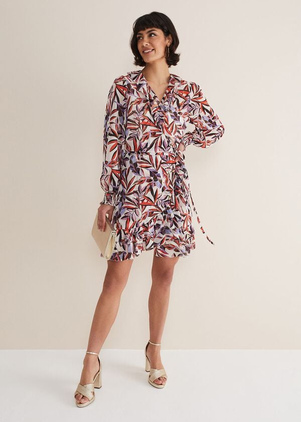Phase Eight Melinda Leaf Print Mini Dress