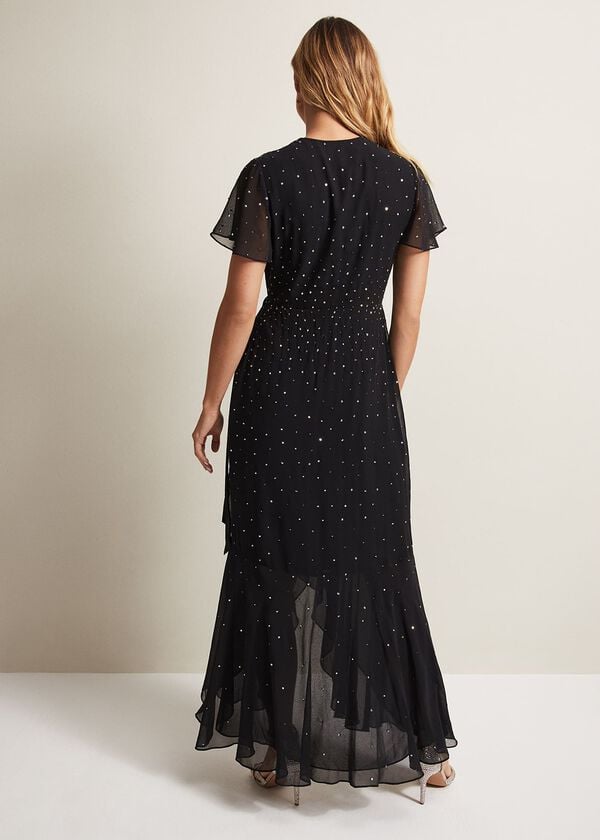 Phase Eight Melody Sequin Feather Maxi Dress