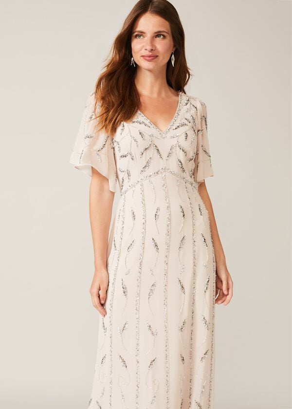 Phase Eight Meredith Embellished Leaf Dress