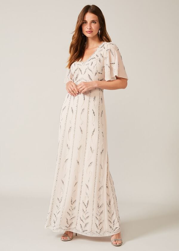 phase eight Meredith Embellished Leaf Dress