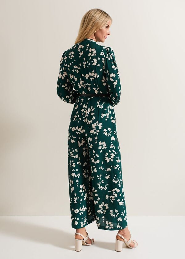 Phase Eight Micaela Green Twist Neck Jumpsuit
