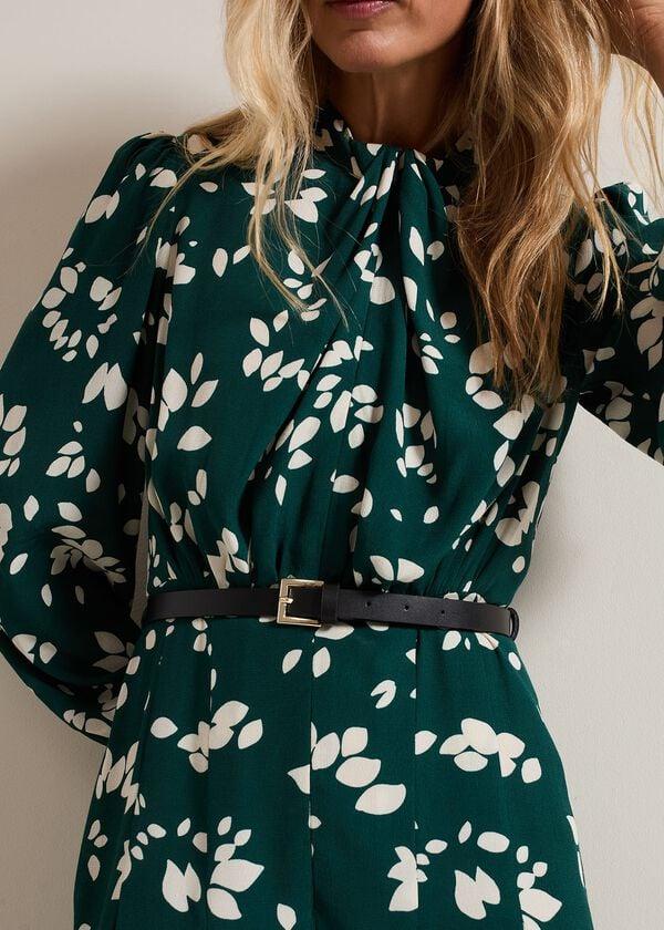 Phase Eight Micaela Green Twist Neck Jumpsuit