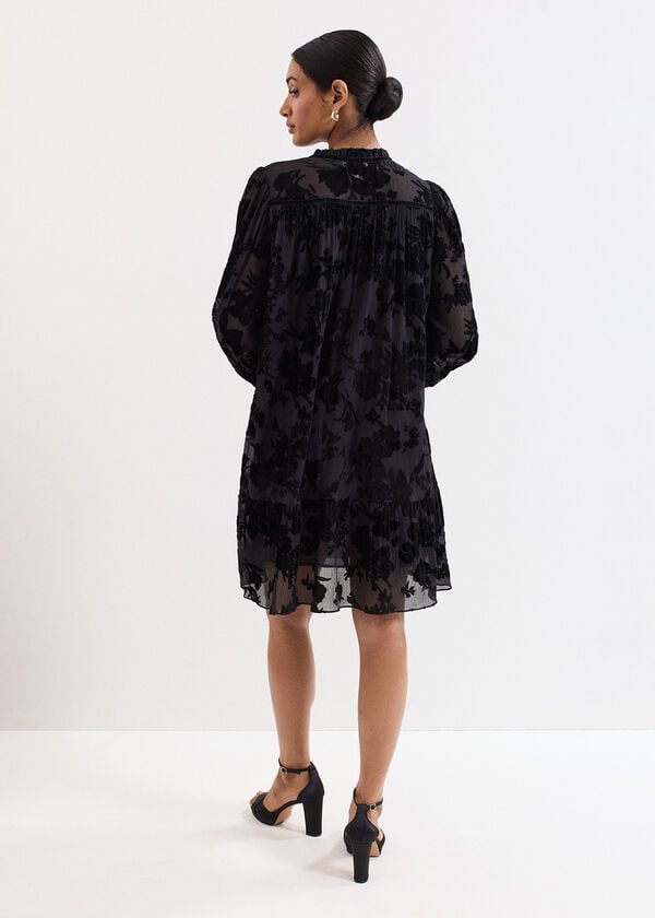 Phase Eight Mila Black Velvet Mini Dress