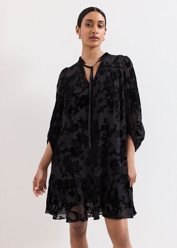 phase eight Mila Black Velvet Mini Dress