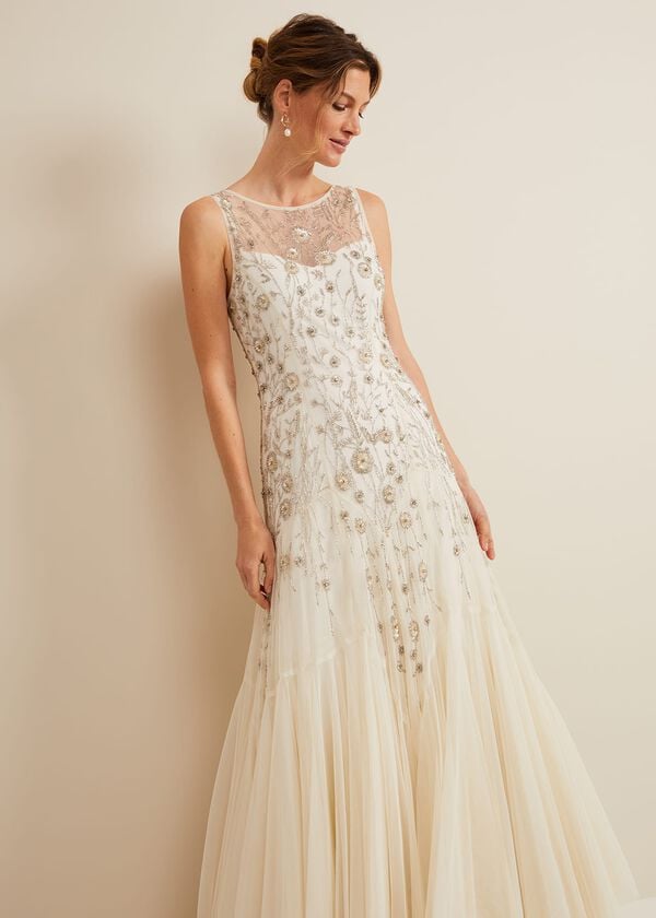 Phase Eight Milana Beaded Tulle Maxi Wedding Dress