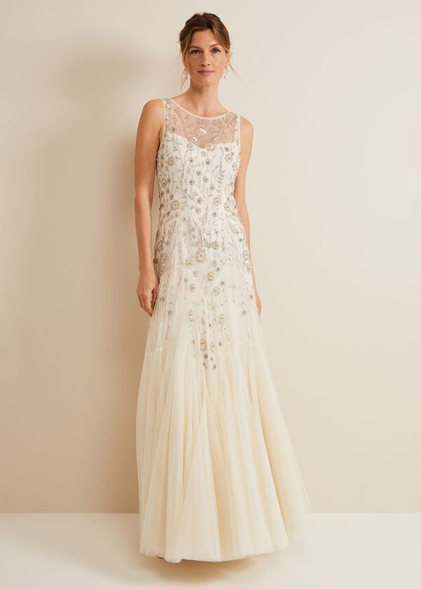 phase eight Milana Beaded Tulle Maxi Wedding Dress