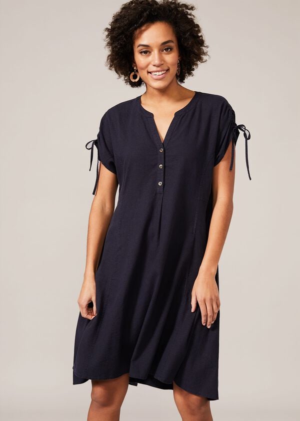 Phase Eight Mimoza Linen-Blend Swing Dress