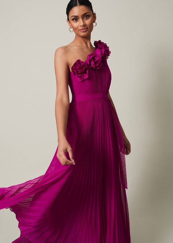Phase Eight Minnie One Shoulder Pleated Maxi Dress