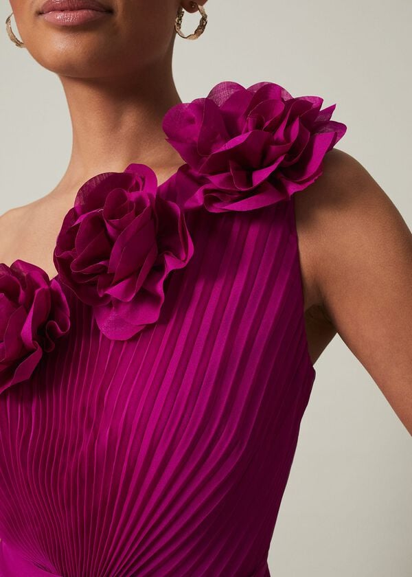 Phase Eight Minnie One Shoulder Pleated Maxi Dress