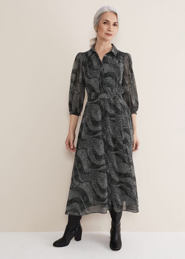 Phase Eight Miriam Chiffon Shirt Midi Dress