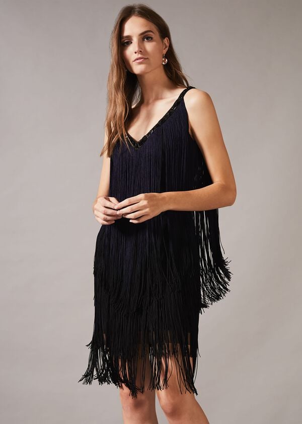 phase eight Missy Dip Dye Fringe Dress