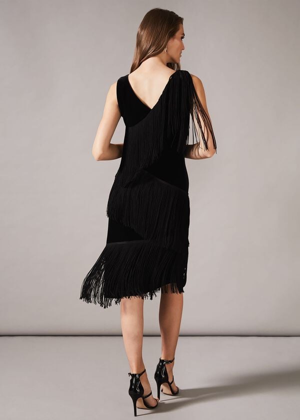 Phase Eight Miya Velvet Fringe Dress