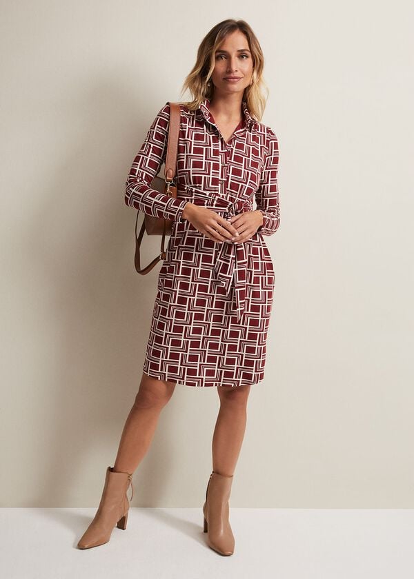 Phase Eight Montana Geo Shirt Shift Dress