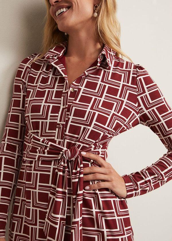 Phase Eight Montana Geo Shirt Shift Dress