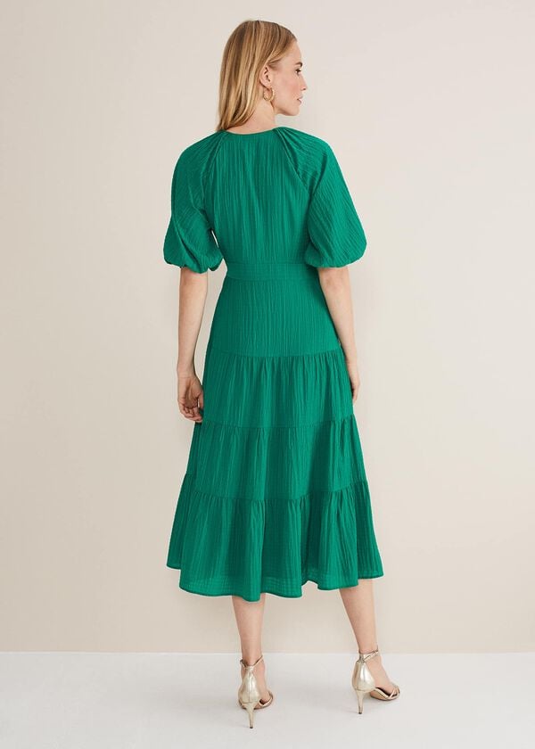 Phase Eight Morven Green Wrap Midi Dress