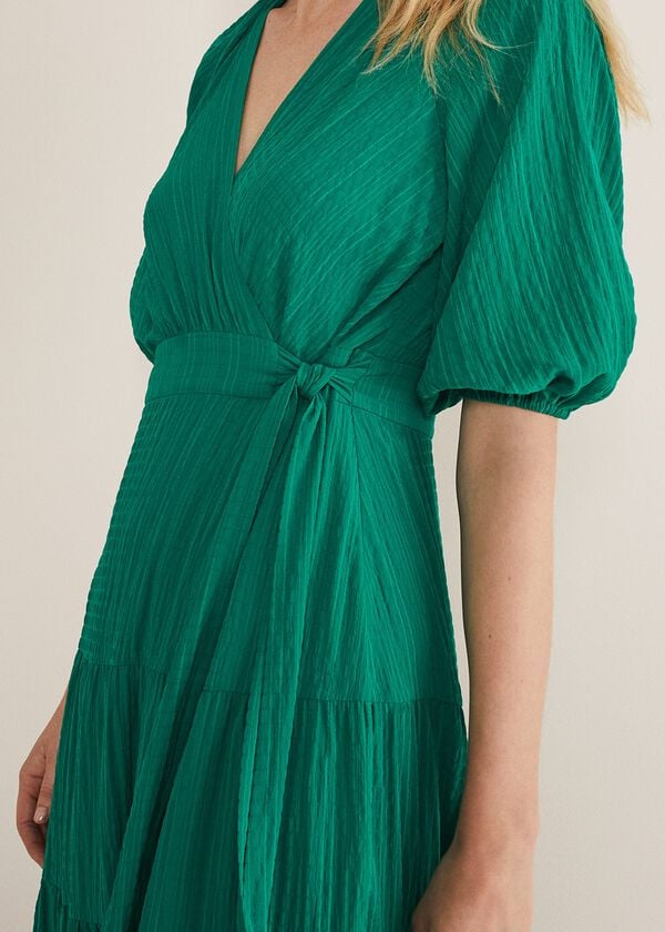Phase Eight Morven Green Wrap Midi Dress