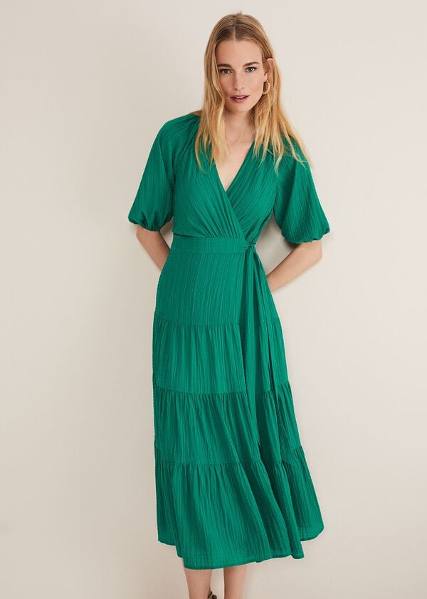 phase eight Morven Green Wrap Midi Dress