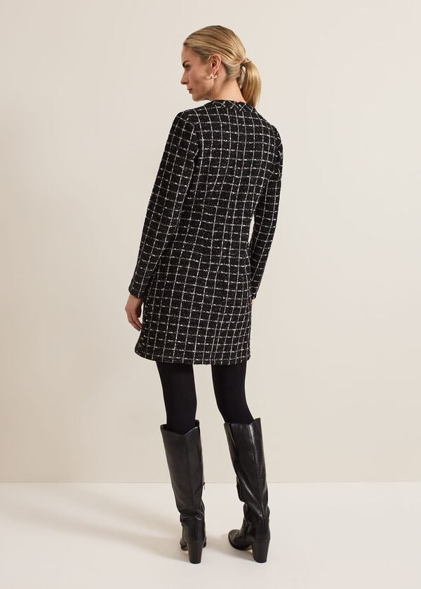 Phase Eight Mylee Black Tweed Tunic Dress