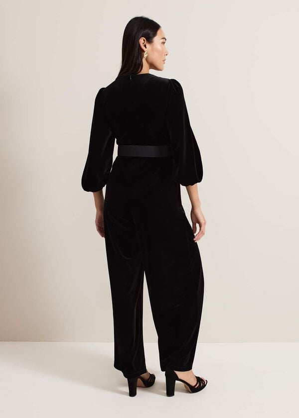 Phase Eight Myleen Black Velvet Jumpsuit
