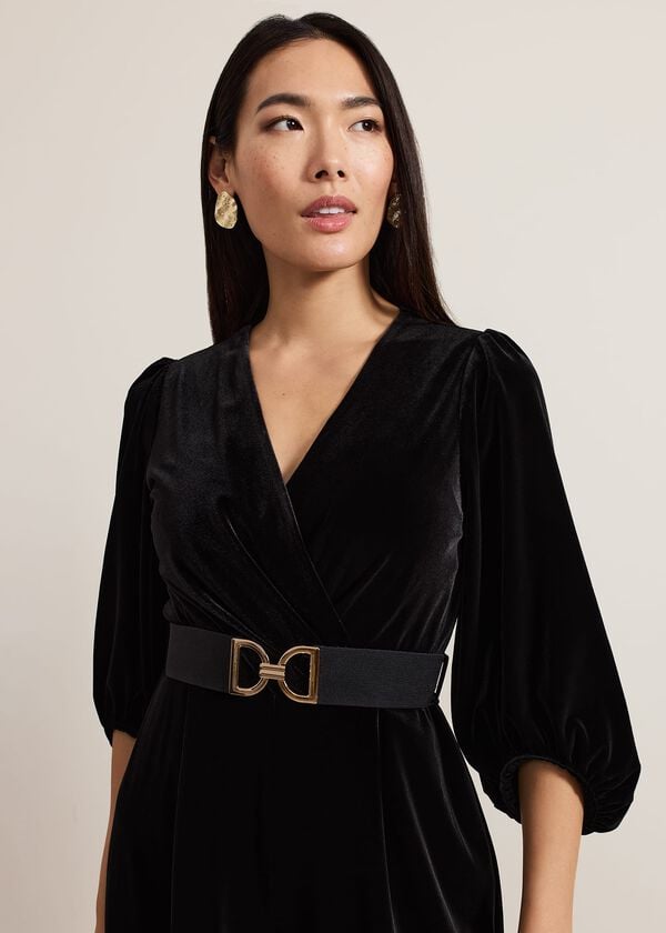 Phase Eight Myleen Black Velvet Jumpsuit