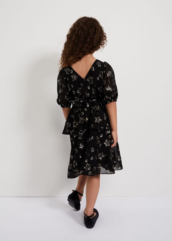 Phase Eight Nala Black Sparkly Smock Dress