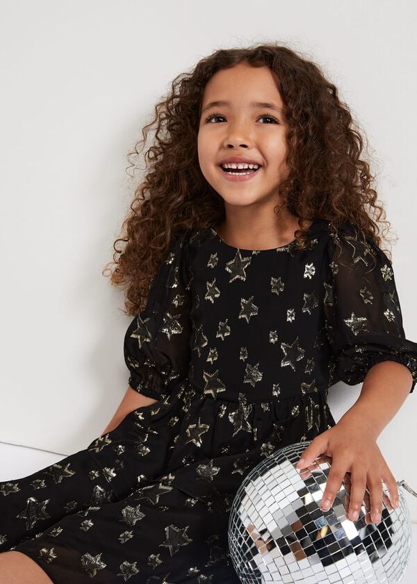 Phase Eight Nala Black Sparkly Smock Dress