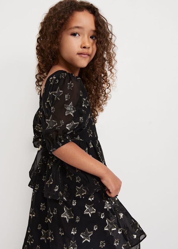 Phase Eight Nala Black Sparkly Smock Dress