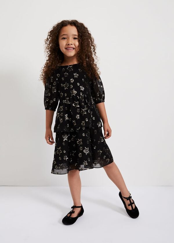 phase eight Nala Black Sparkly Smock Dress