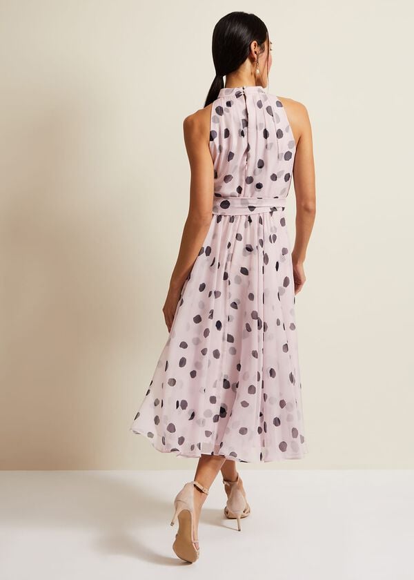 Phase Eight Naomi Spot Chiffon Dress