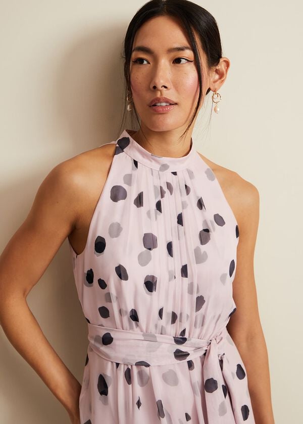 Phase Eight Naomi Spot Chiffon Dress