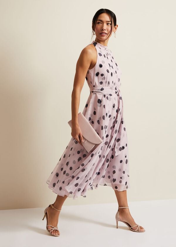 phase eight Naomi Spot Chiffon Dress