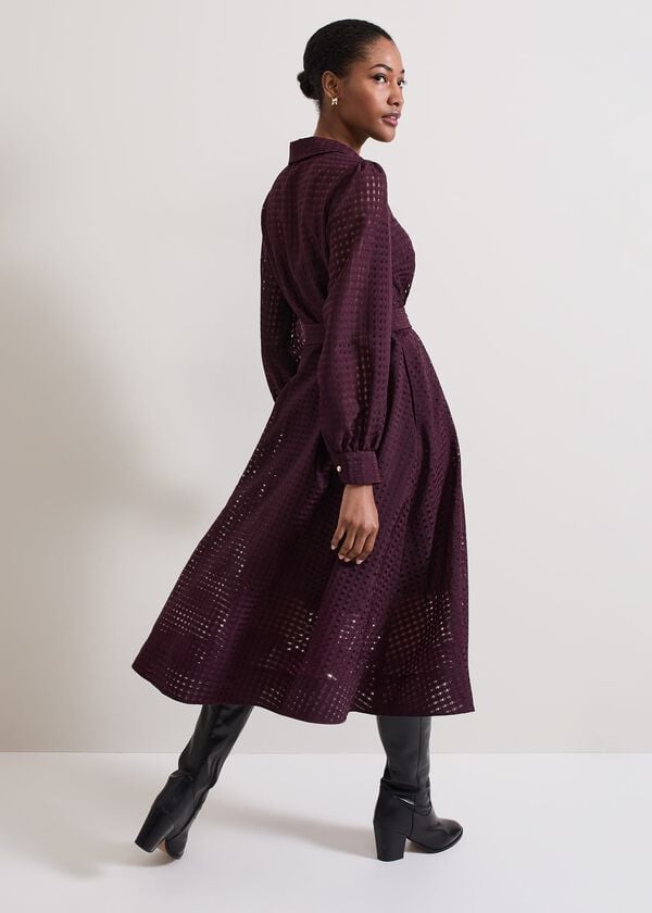 Phase Eight Natalie Burgandy Shirt Dress