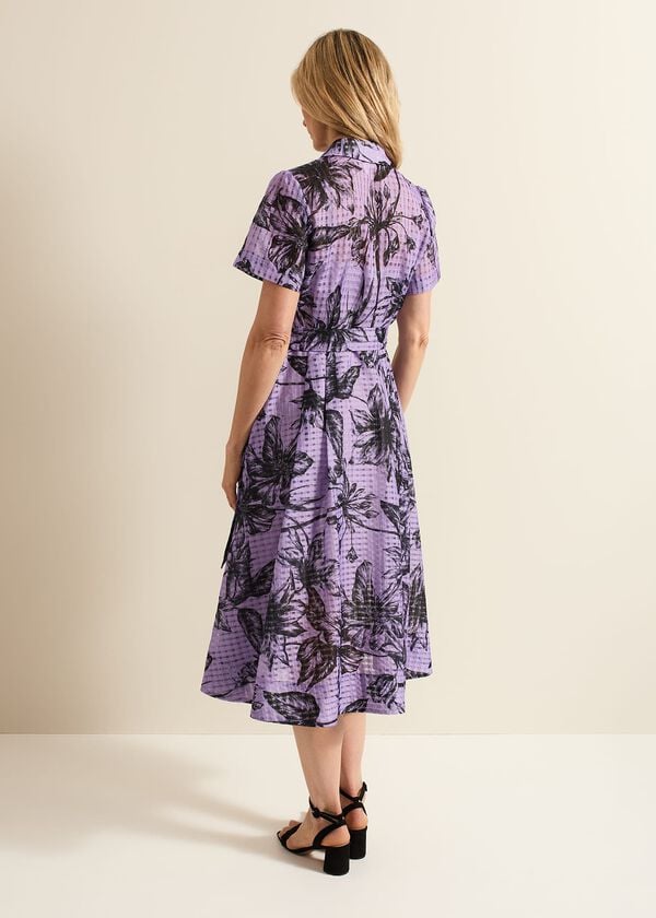 Phase Eight Natalie Lilac Floral Check Dress