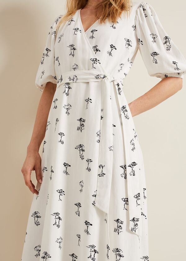 Phase Eight Nelly Linen Wrap Midi Dress