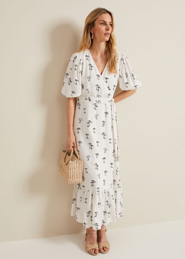 phase eight Nelly Linen Wrap Midi Dress