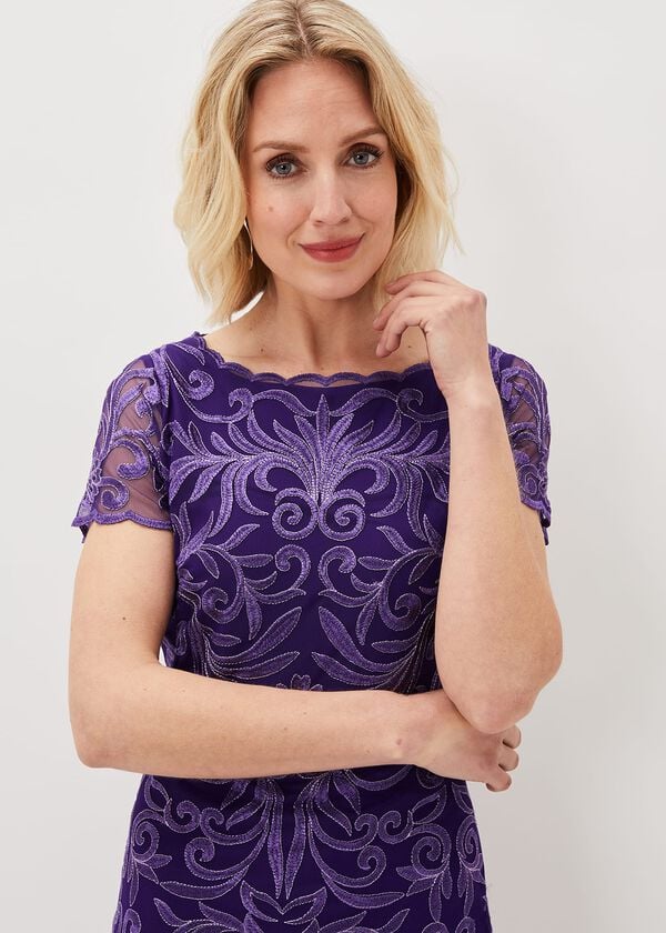 Phase Eight Nessa Embroidered Midi Dress