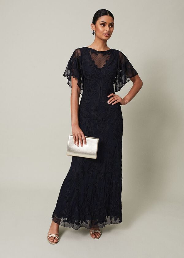 phase eight Noelle Navy Tapework Maxi Dress