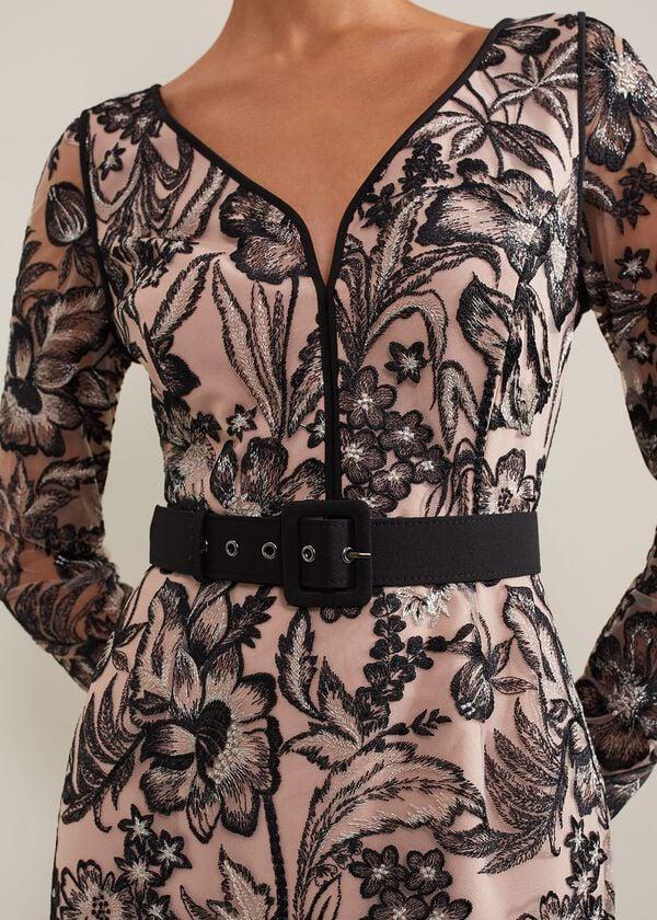 Phase Eight Nola V-Neck Embroidered Maxi Dress